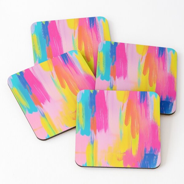 Item preview, painted brush strokes in bright pop colors designed and sold by zirconp.
