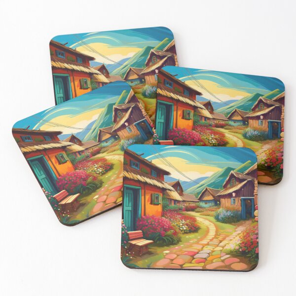 Item preview, Charming Countryside Village Path - Colourful Scenic Art designed and sold by RaiyaTees.