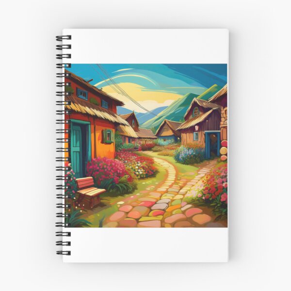 Item preview, Charming Countryside Village Path - Colourful Scenic Art designed and sold by RaiyaTees.