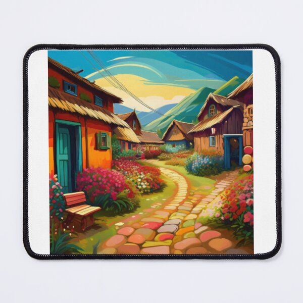 Item preview, Charming Countryside Village Path - Colourful Scenic Art designed and sold by RaiyaTees.