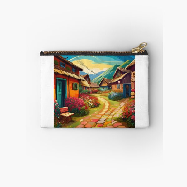 Item preview, Charming Countryside Village Path - Colourful Scenic Art designed and sold by RaiyaTees.