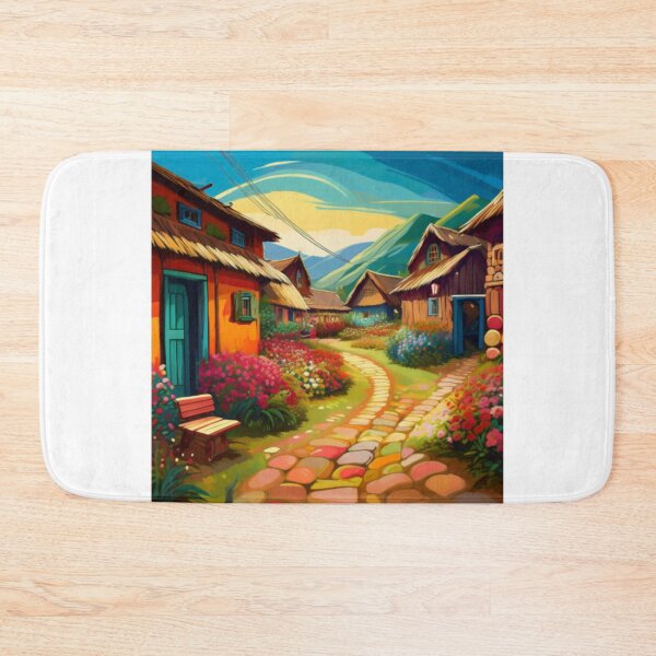 Item preview, Charming Countryside Village Path - Colourful Scenic Art designed and sold by RaiyaTees.