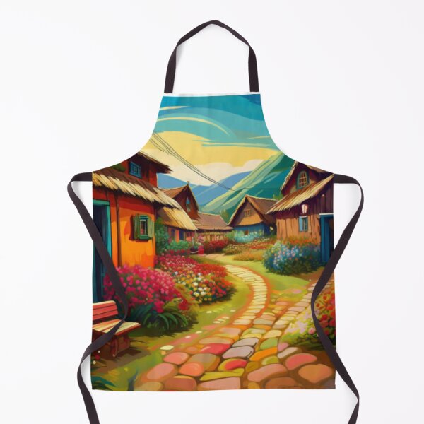 Item preview, Charming Countryside Village Path - Colourful Scenic Art designed and sold by RaiyaTees.