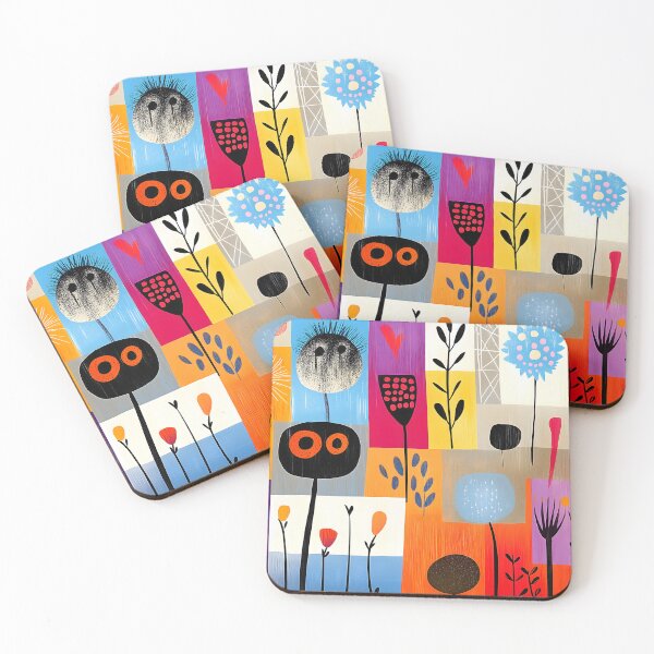 Item preview, Hand-Drawn Folk Art Inspired Textile Pattern with Nature Motifs designed and sold by Soul-Sparks.