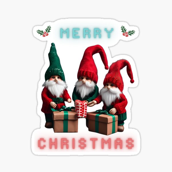 Item preview, Whimsical Christmas Gnomes with Gifts designed and sold by ChicTrendz.