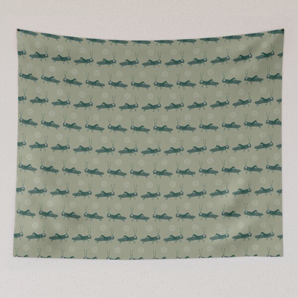Item preview, Grasshoppers on green designed and sold by reneesillus.