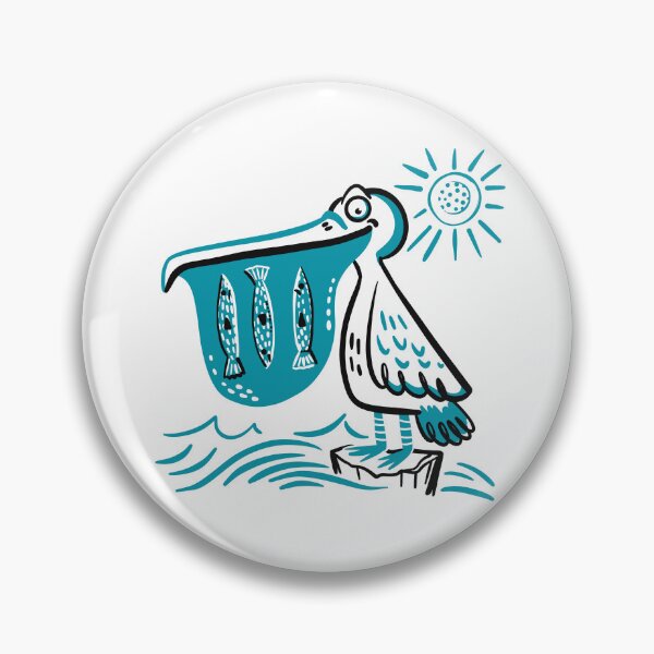 Item preview, Pelican with three fish designed and sold by jasmineberry.