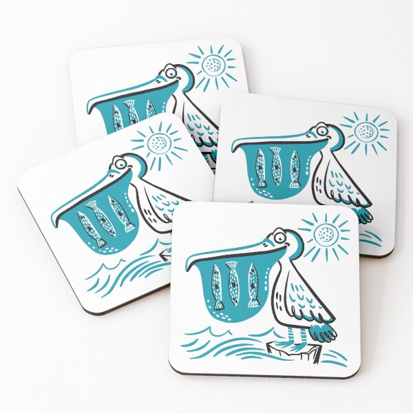 Item preview, Pelican with three fish designed and sold by jasmineberry.