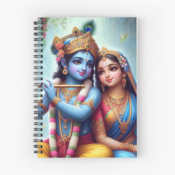 Artikelvorschau, Radha Krishna sitzt im Regen im Wald von Vrindavan entworfen und verkauft von VrindaArts.
