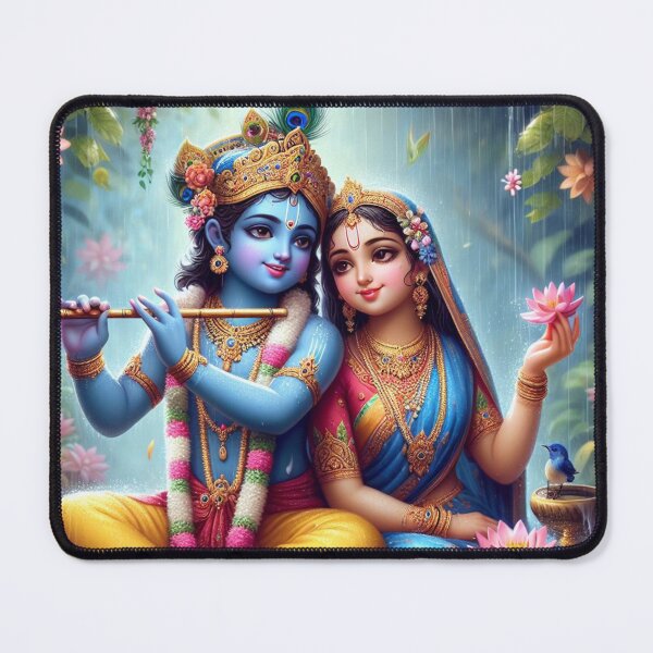 Item preview, Radha Krishna Sitting in Rain in Vrindavan Forest designed and sold by VrindaArts.