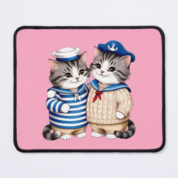 Item preview, Hello Sailor, Romantic Fisherman cats, sardine eater designed and sold by MiowandMolly.