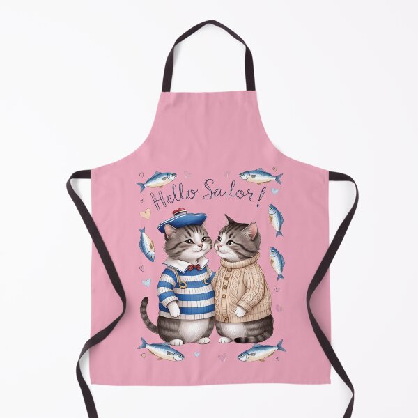 Item preview, Hello Sailor, Romantic Fisherman cats, sardine eater designed and sold by MiowandMolly.