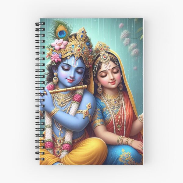 Artikelvorschau, Radha Krishna sitzt im Regen im Wald von Vrindavan entworfen und verkauft von VrindaArts.