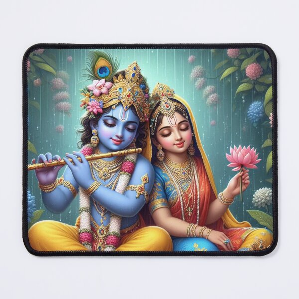 Item preview, Radha Krishna Sitting in Rain in Vrindavan Forest designed and sold by VrindaArts.
