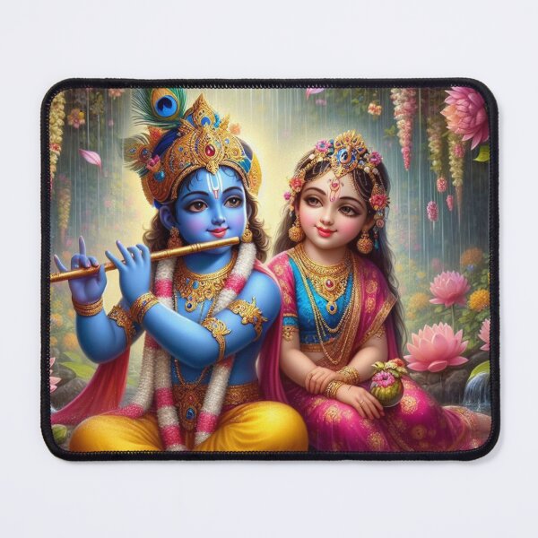 Item preview, Radha Krishna Sitting in Rain in Vrindavan Forest designed and sold by VrindaArts.