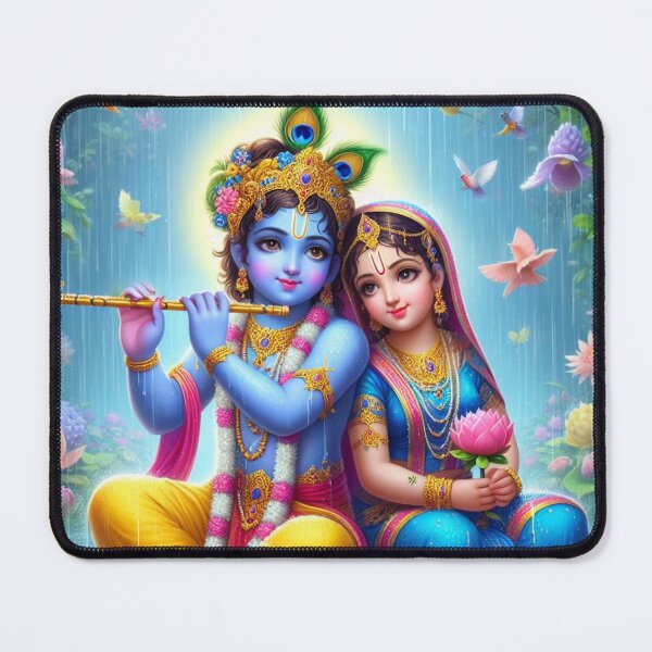 Item preview, Radha Krishna Sitting in Rain in Vrindavan Forest designed and sold by VrindaArts.