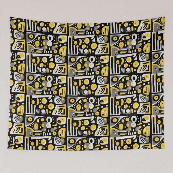 Item preview, Abstract art in yellow, white and grey designed and sold by Harry Wibier.