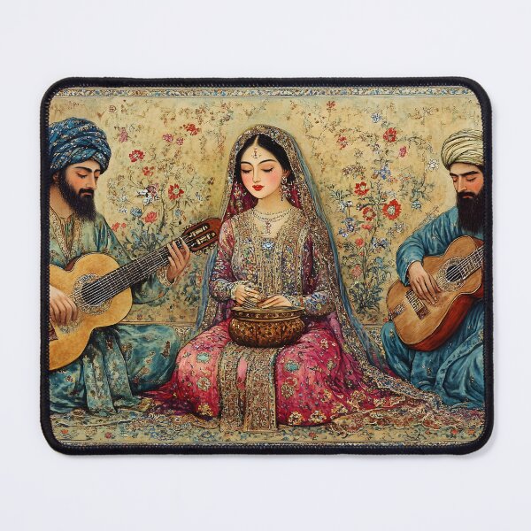 Item preview, Traditional musicians with intricate floral backdrop art designed and sold by Artessie.