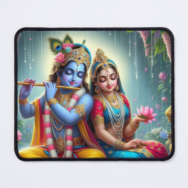 Item preview, Radha Krishna Sitting in Rain in Vrindavan Forest designed and sold by VrindaArts.