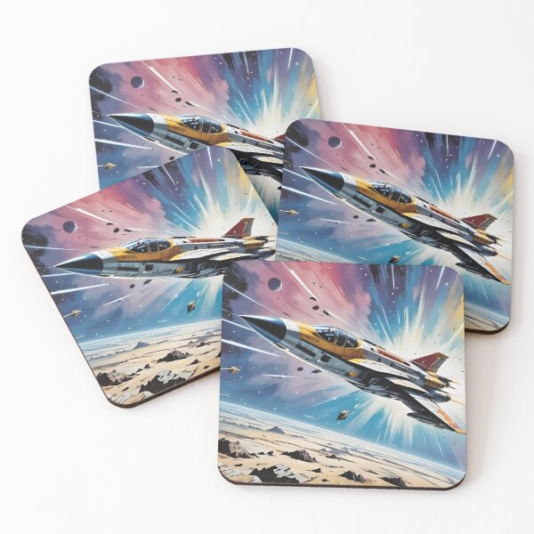 Item preview, Space Combat - Retro Sci-Fi Fighter Battle Art Lichtenstein art designed and sold by Very Peculiar.