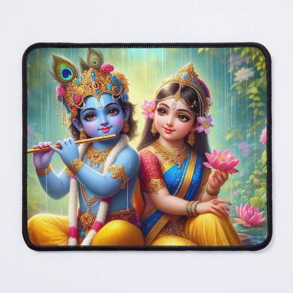 Item preview, Radha Krishna Sitting in Rain in Vrindavan Forest designed and sold by VrindaArts.