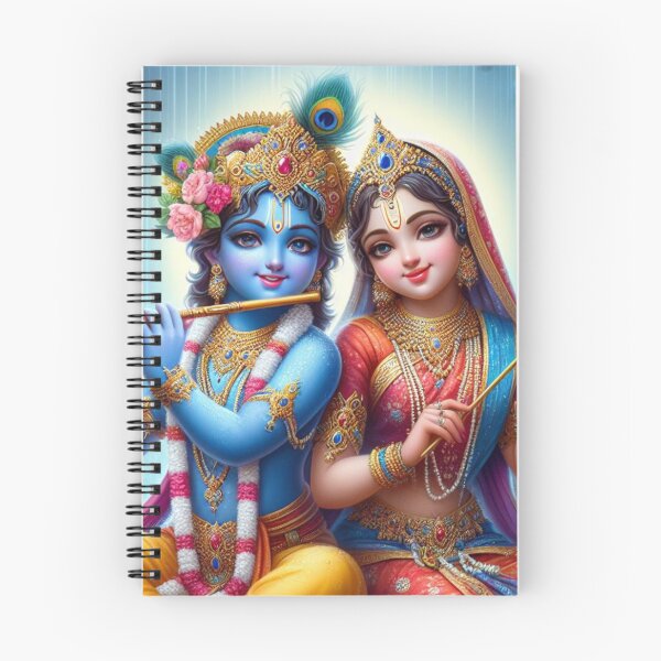 Artikelvorschau, Radha Krishna sitzt im Regen im Wald von Vrindavan entworfen und verkauft von VrindaArts.
