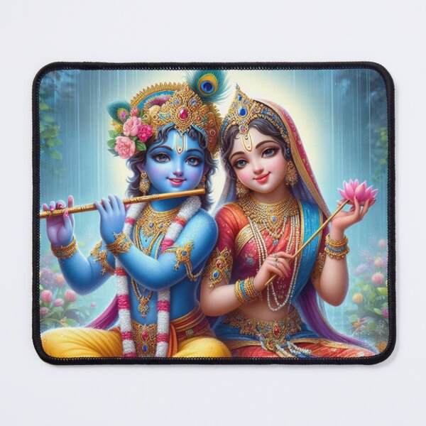 Item preview, Radha Krishna Sitting in Rain in Vrindavan Forest designed and sold by VrindaArts.
