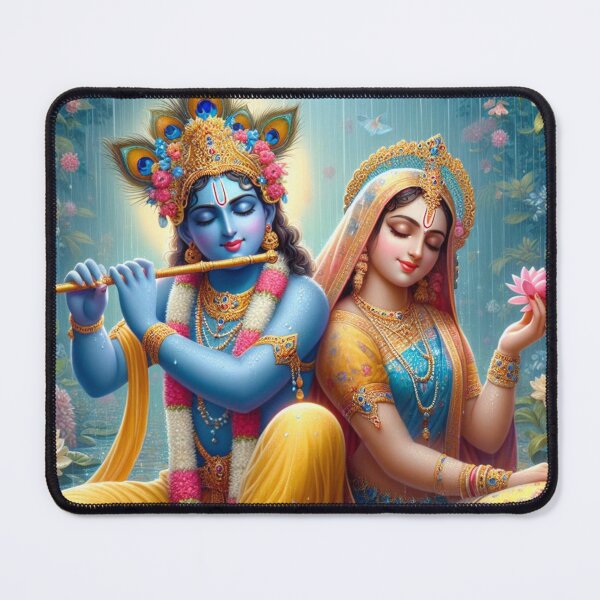 Item preview, Radha Krishna Sitting in Rain in Vrindavan Forest designed and sold by VrindaArts.