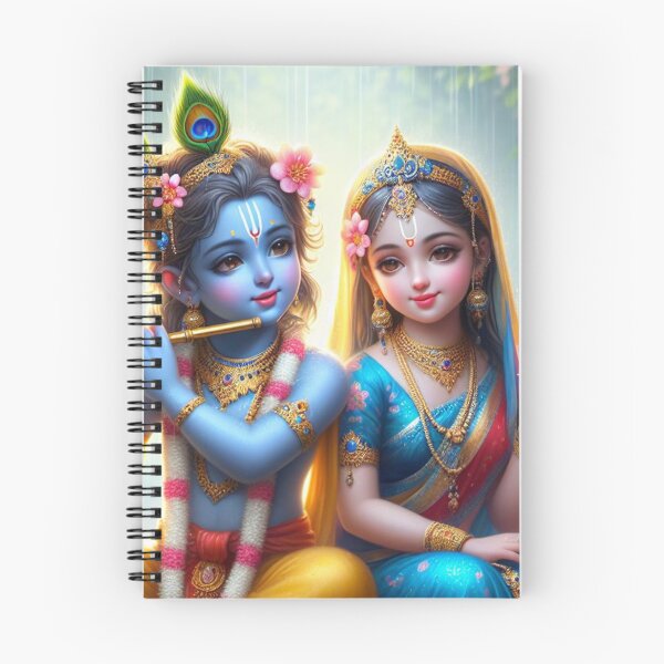 Artikelvorschau, Radha Krishna sitzt im Regen im Wald von Vrindavan entworfen und verkauft von VrindaArts.