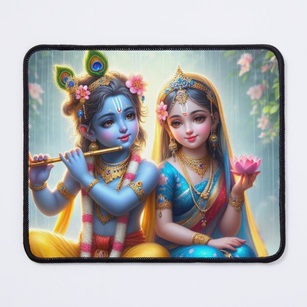 Item preview, Radha Krishna Sitting in Rain in Vrindavan Forest designed and sold by VrindaArts.