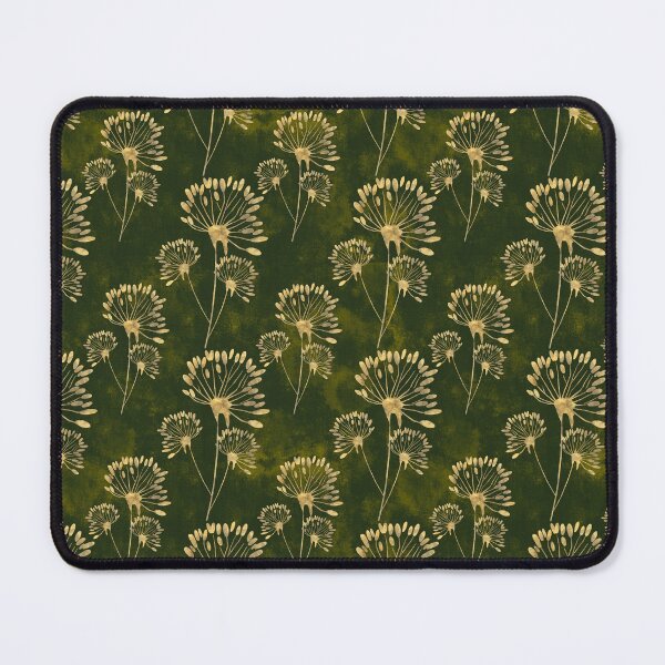 Item preview, Golden Floral Holiday Pattern on Dark Green | Elegant Christmas Fabric Design for Home Decor & Fashion designed and sold by Almanzart.