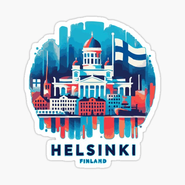 Item preview, Helsinki Finland Travel Retro Vintage designed and sold by TomFrontierArt.