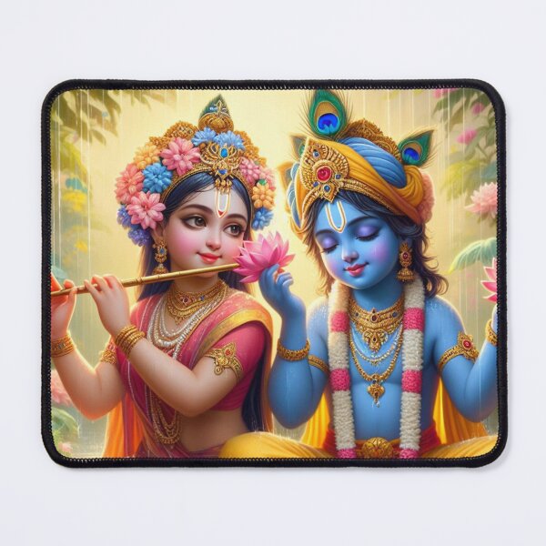Item preview, Radha Krishna Sitting in Rain in Vrindavan Forest designed and sold by VrindaArts.
