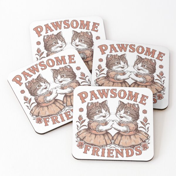 Item preview, Pawsome Friends Vintage Cats Illustration - Cute Feline Art Design designed and sold by love3617.