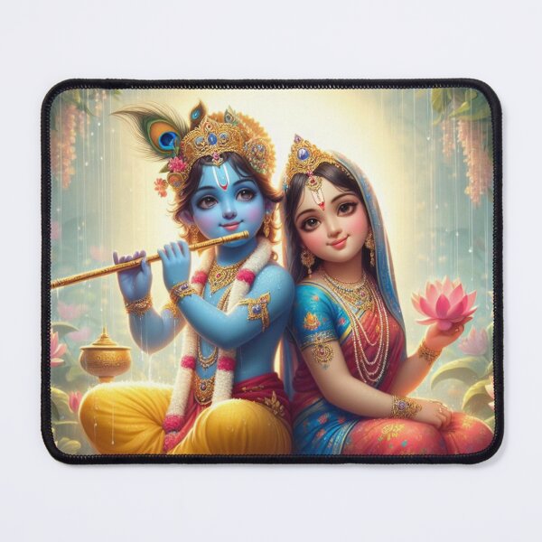 Item preview, Radha Krishna Sitting in Rain in Vrindavan Forest designed and sold by VrindaArts.