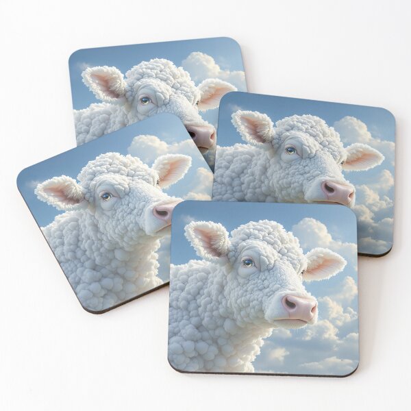 Item preview, Cow Dreamlike Animals Crafted from Clouds Surreal Sculptures designed and sold by ART ATTACK ZONE.