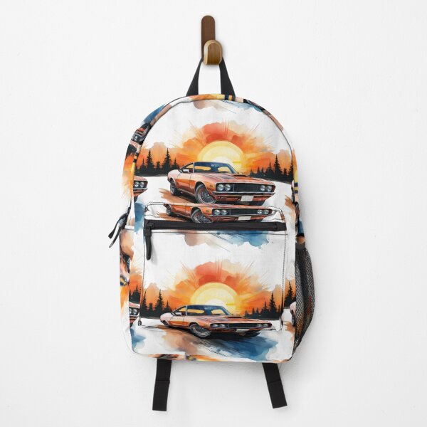 Item preview, Classic Muscle Car with Sunset – Retro Automotive Art designed and sold by RaiyaTees.