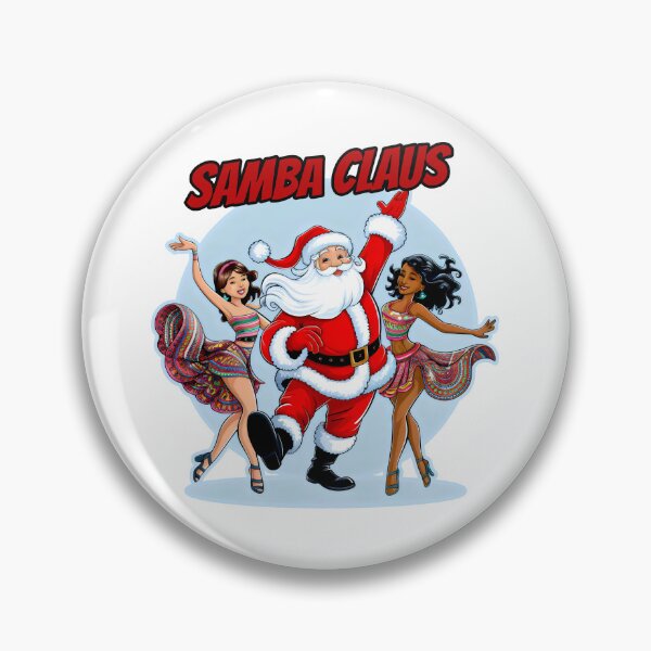 Item preview, Samba Claus Dancing Santa In Red Suit With Blue Glow And Colorful Samba Dancers designed and sold by SplashTastic.