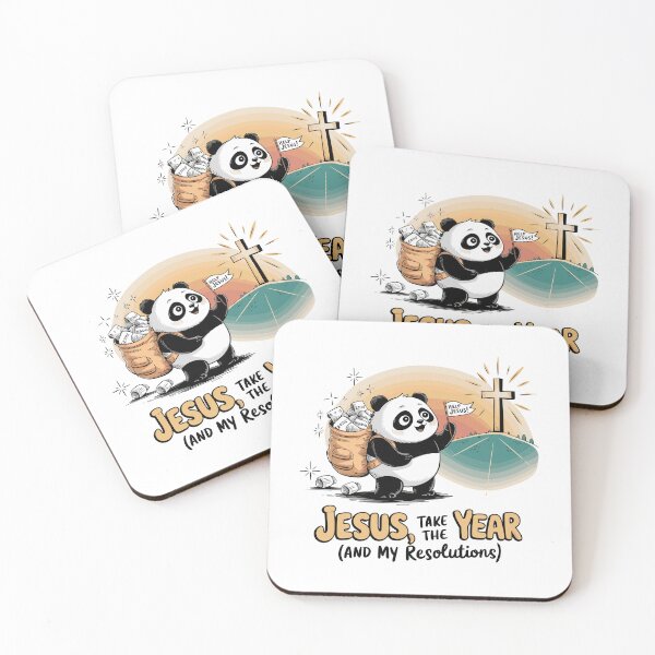 Item preview, Jesus, Take the Year | Whimsical Christian Panda Design | Faith-Based New Year Illustration designed and sold by HahaHandlesHub.