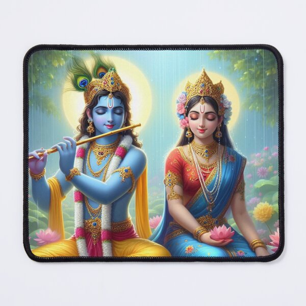 Item preview, Radha Krishna Sitting in Rain in Vrindavan Forest designed and sold by VrindaArts.
