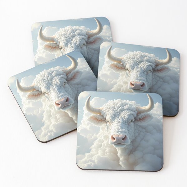 Item preview, Bull Dreamlike Animals Crafted from Clouds Surreal Sculptures designed and sold by ART ATTACK ZONE.