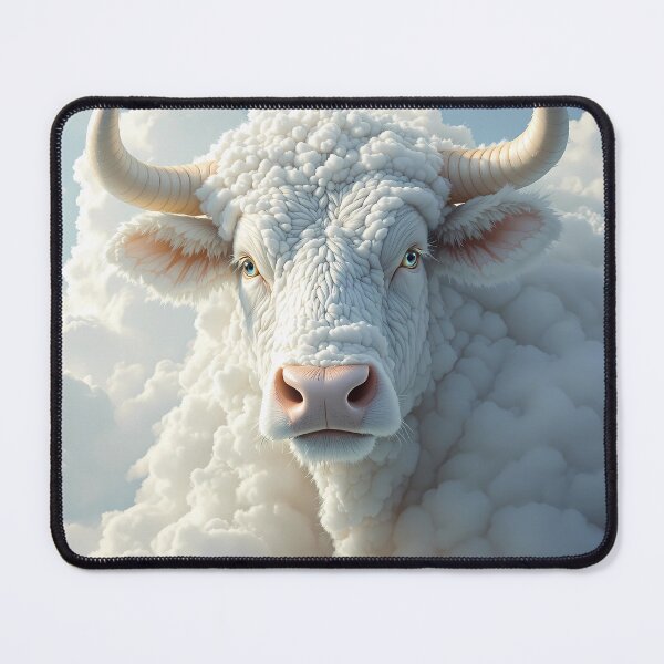 Item preview, Bull Dreamlike Animals Crafted from Clouds Surreal Sculptures designed and sold by ART ATTACK ZONE.