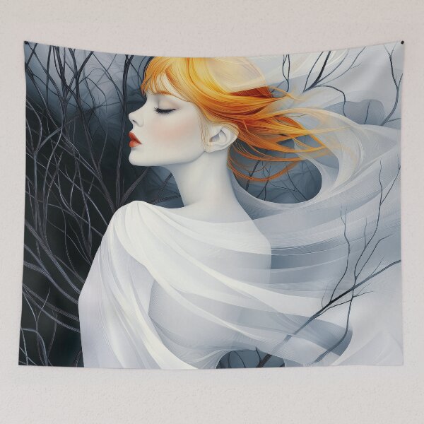 Item preview, Haunting female illustration. Whispers On The Wind.  designed and sold by Shoot-The-Moon.