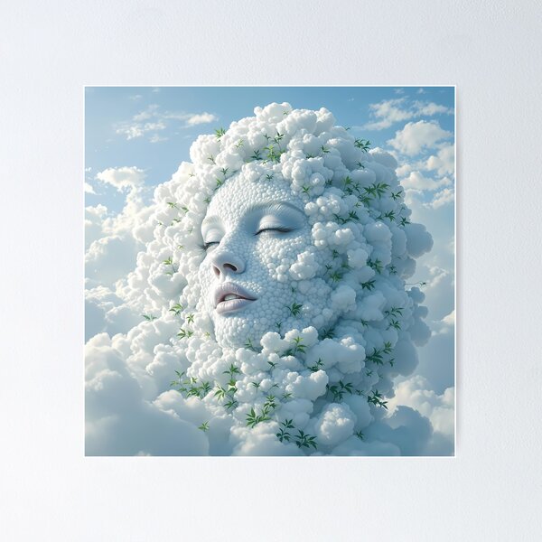 Item preview, Girl Dreamlike Animals Crafted from Clouds Surreal Sculptures designed and sold by ART ATTACK ZONE.