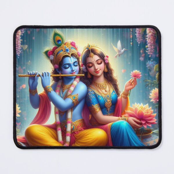 Item preview, Radha Krishna Sitting in Rain in Vrindavan Forest designed and sold by VrindaArts.