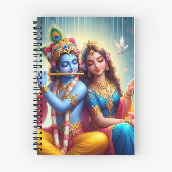 Artikelvorschau, Radha Krishna sitzt im Regen im Wald von Vrindavan entworfen und verkauft von VrindaArts.