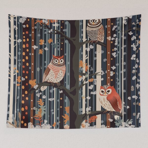 Item preview, Three Wise Owls. Woodland whimsy decorative design. designed and sold by Shoot-The-Moon.