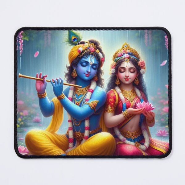 Item preview, Radha Krishna Sitting in Rain in Vrindavan Forest designed and sold by VrindaArts.