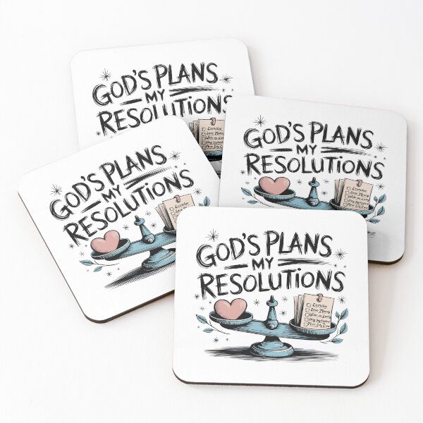 Item preview, God’s Plans My Resolutions | Inspirational Christian Design | Faith-Based Motivational Art designed and sold by HahaHandlesHub.