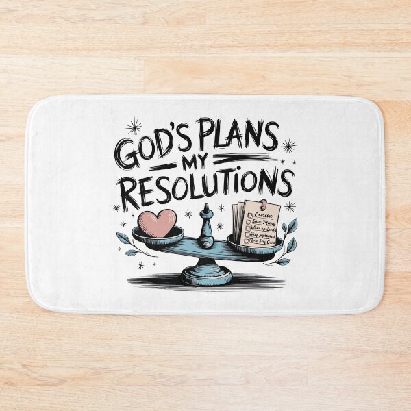Item preview, God’s Plans My Resolutions | Inspirational Christian Design | Faith-Based Motivational Art designed and sold by HahaHandlesHub.